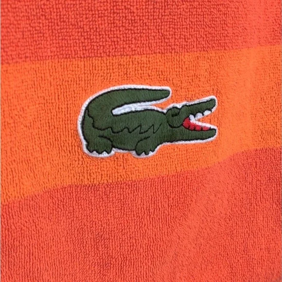 Lacoste Crocodile Logo Orange Cotton Bath Towel 29 x 48 - Picture 4 of 9